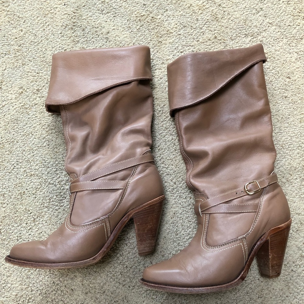 Dexter leather nude boots size 7.5